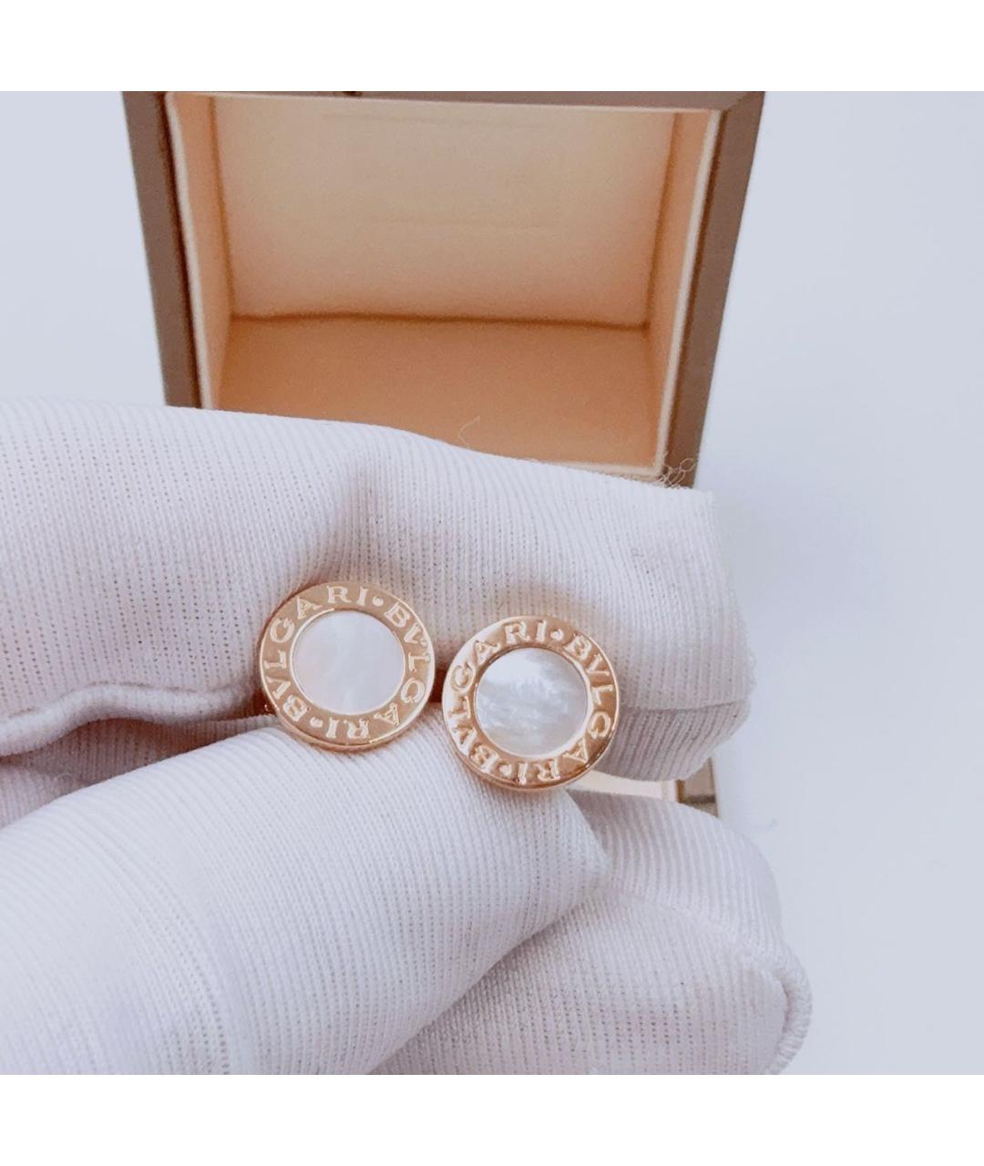 BVLGARI Белые серьги из розового золота, фото 3
