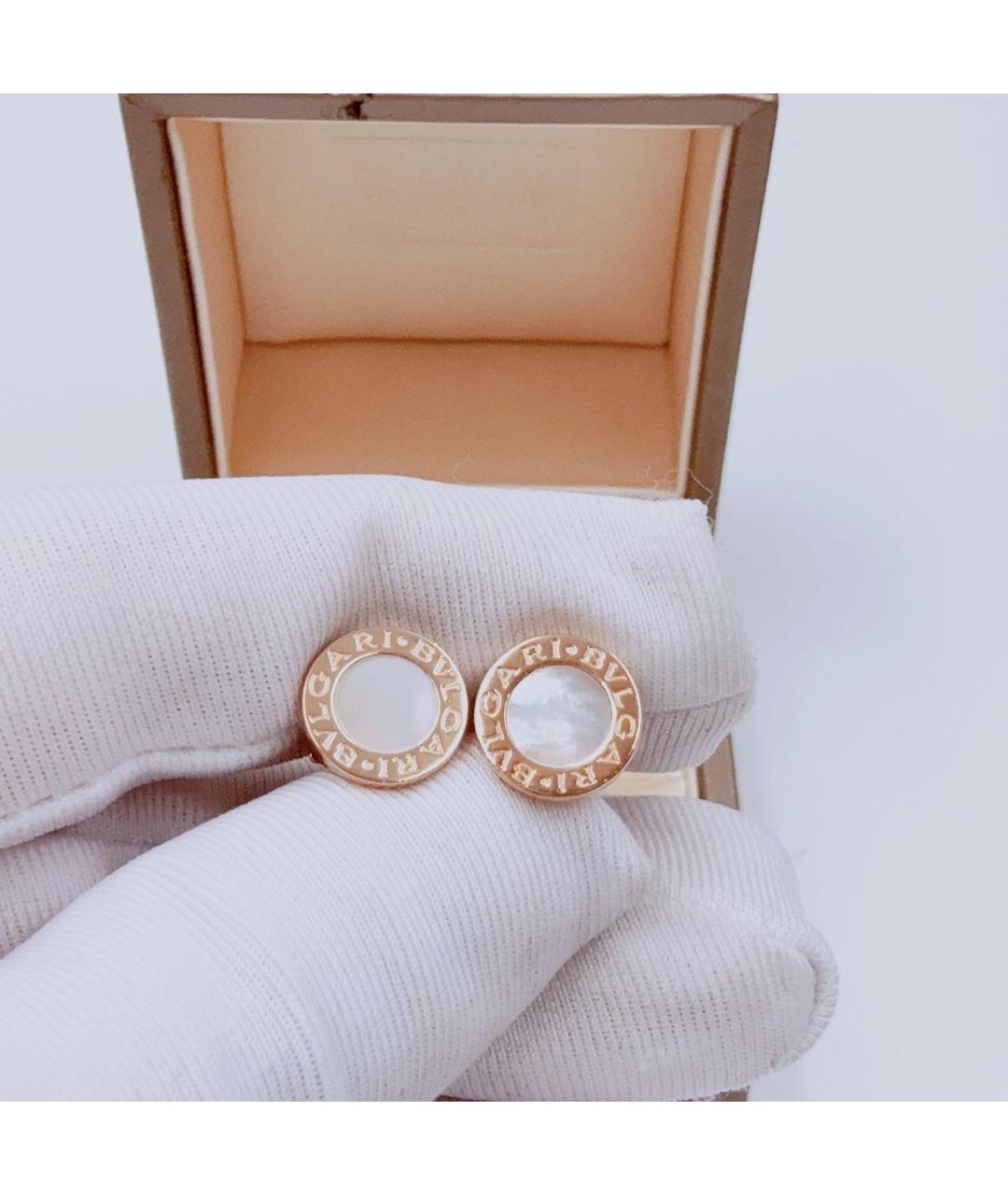 BVLGARI Белые серьги из розового золота, фото 6