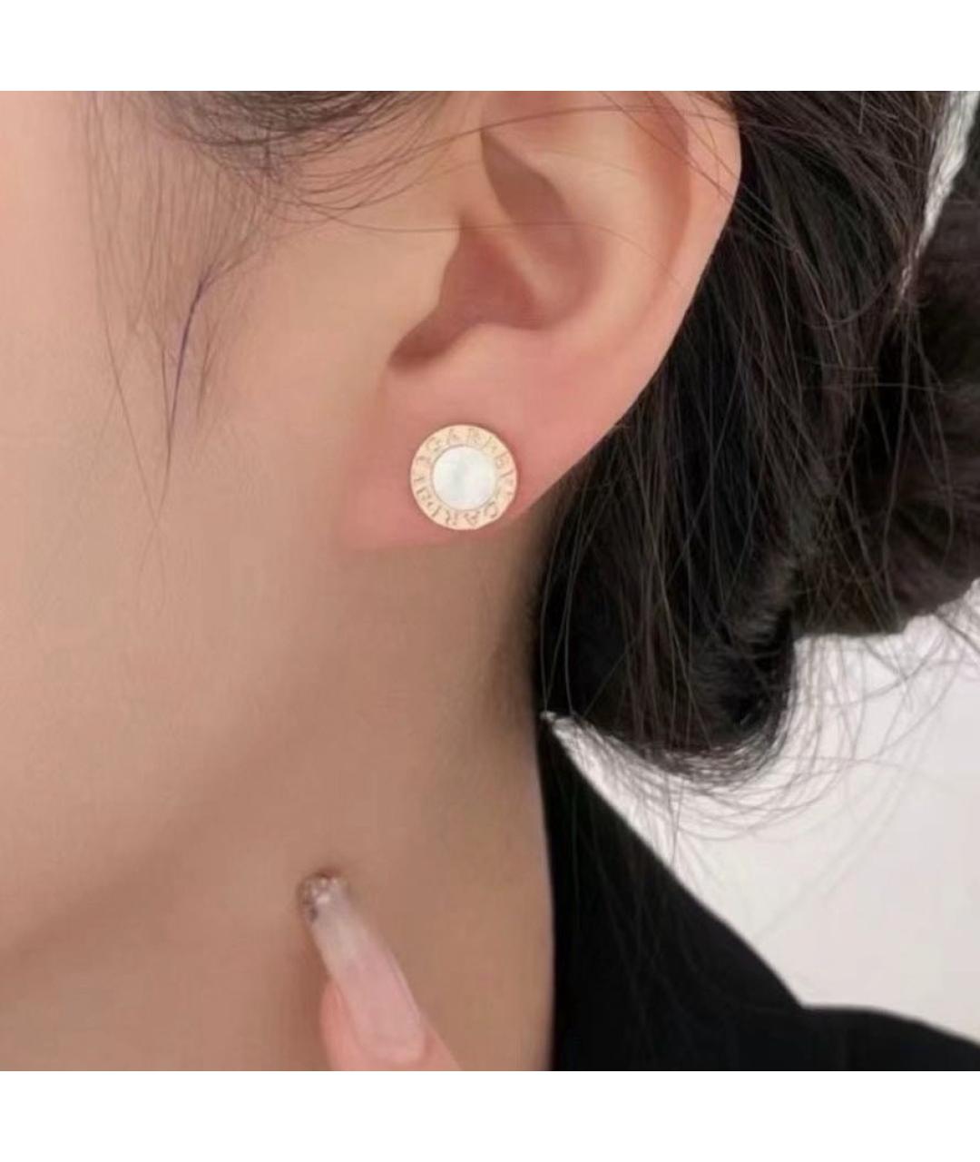 BVLGARI Белые серьги из розового золота, фото 5
