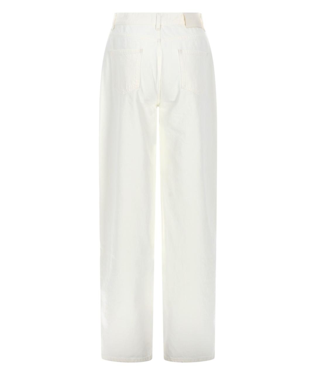 LOULOU STUDIO Белые хлопковые прямые джинсы, фото 2