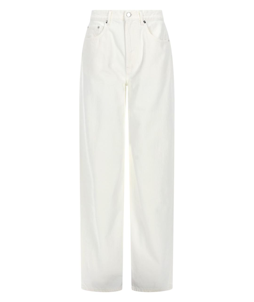 LOULOU STUDIO Белые хлопковые прямые джинсы, фото 1