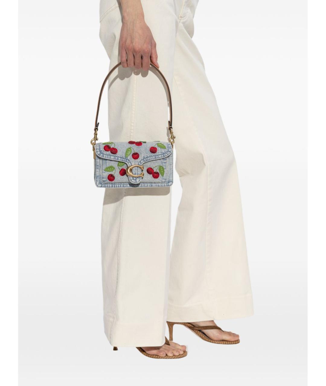 COACH Голубая деним сумка через плечо, фото 7