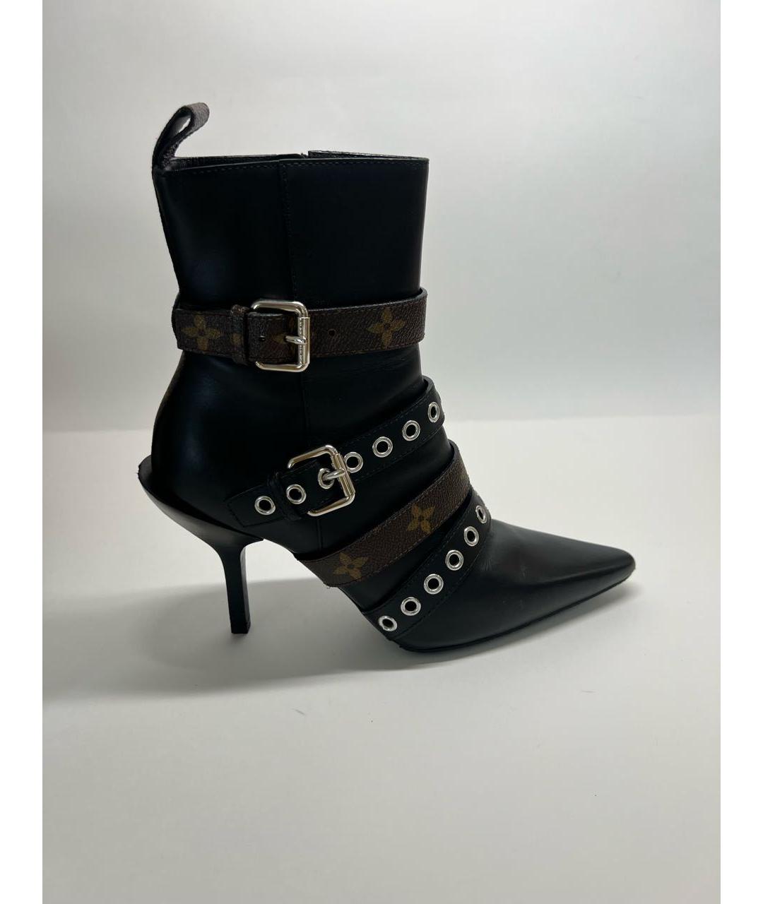 LOUIS VUITTON Черные кожаные ботильоны, фото 5