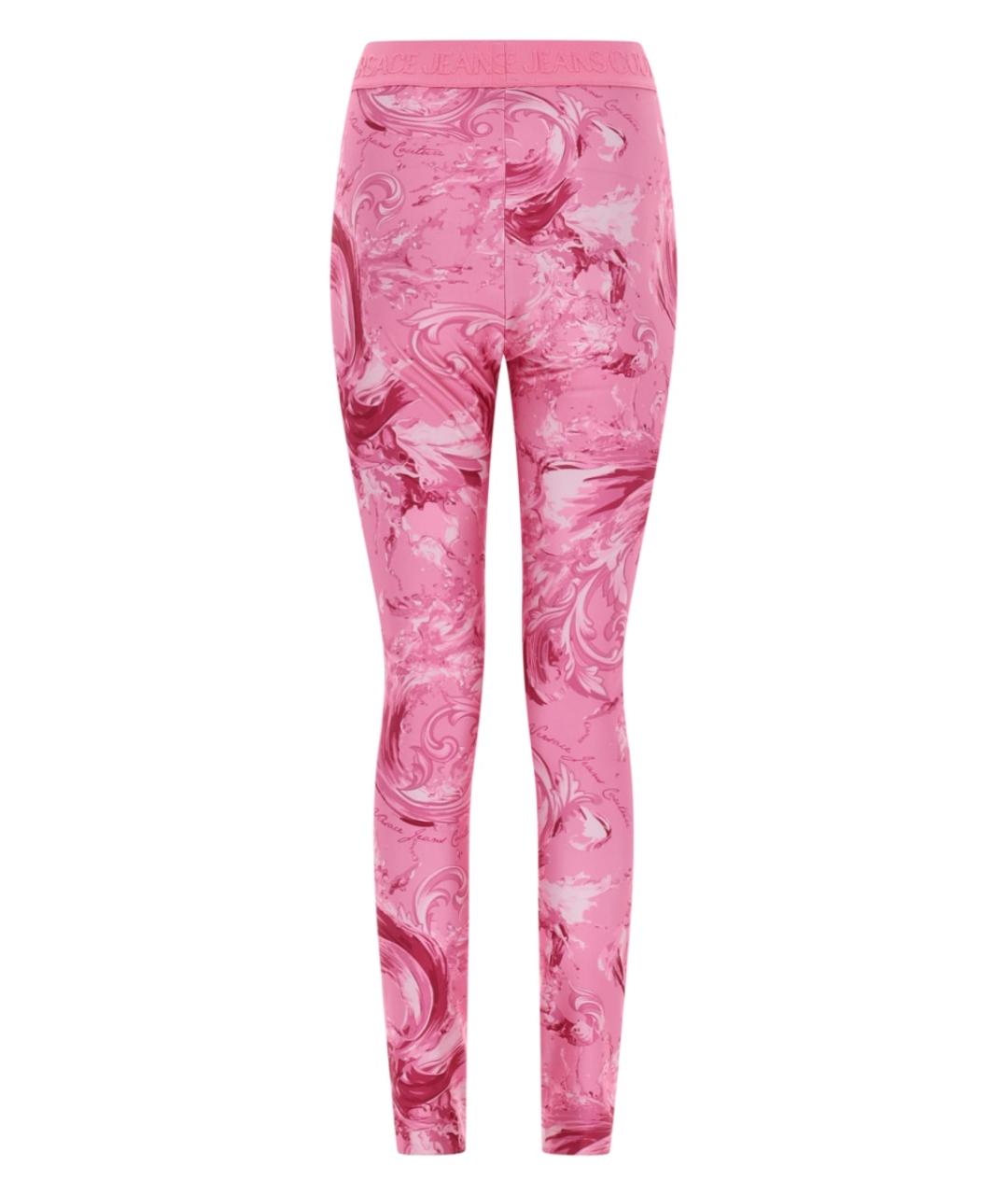 VERSACE JEANS COUTURE Розовые полиамидовые прямые брюки, фото 2