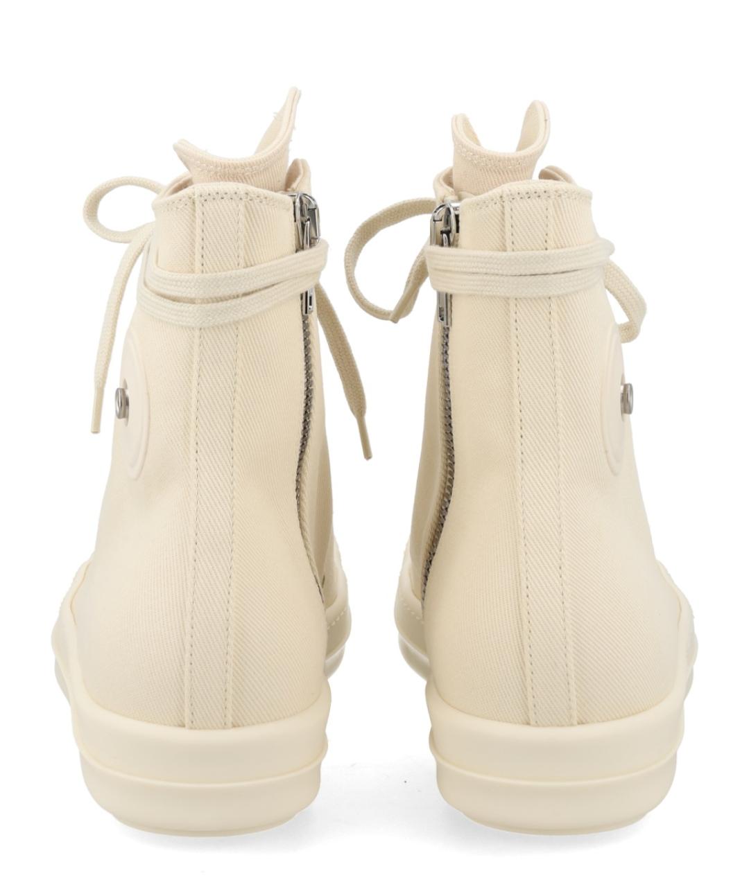RICK OWENS DRKSHDW Белые текстильные высокие кроссовки / кеды, фото 4