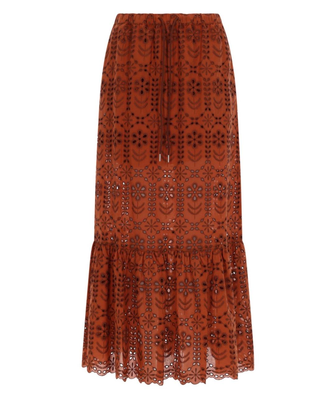 PS BY PAUL SMITH Коричневая полиэстеровая юбка миди, фото 1