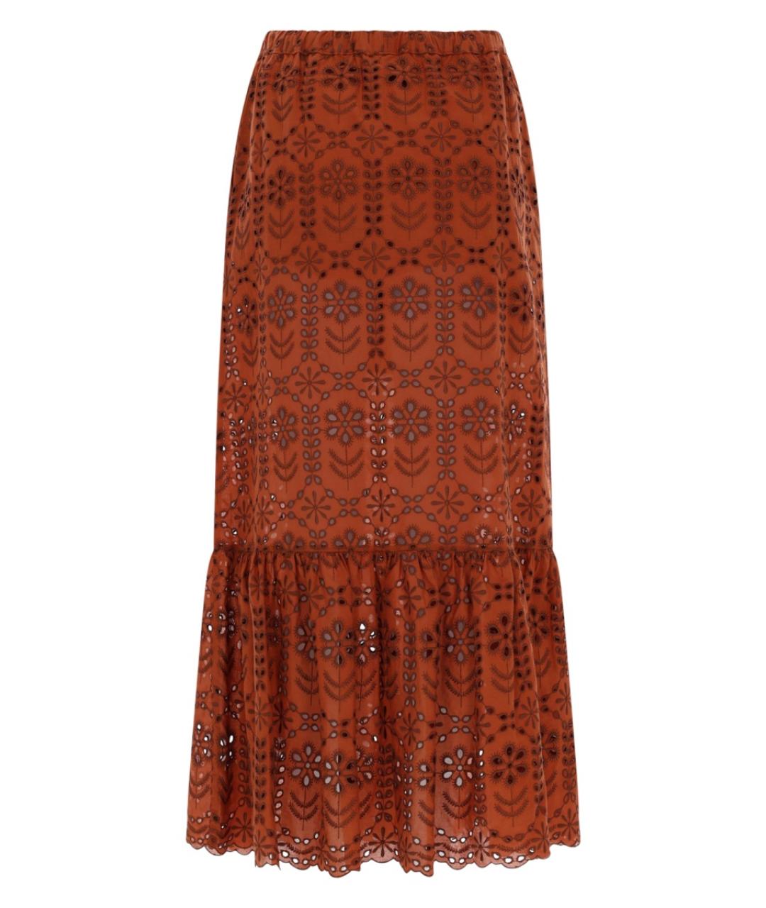 PS BY PAUL SMITH Коричневая полиэстеровая юбка миди, фото 2