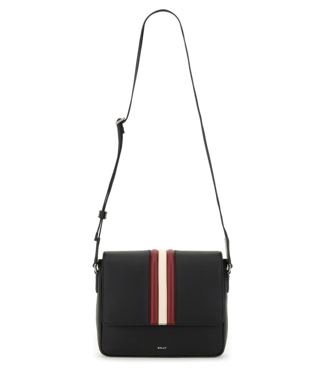BALLY Черная кожаная сумка на плечо, фото 1