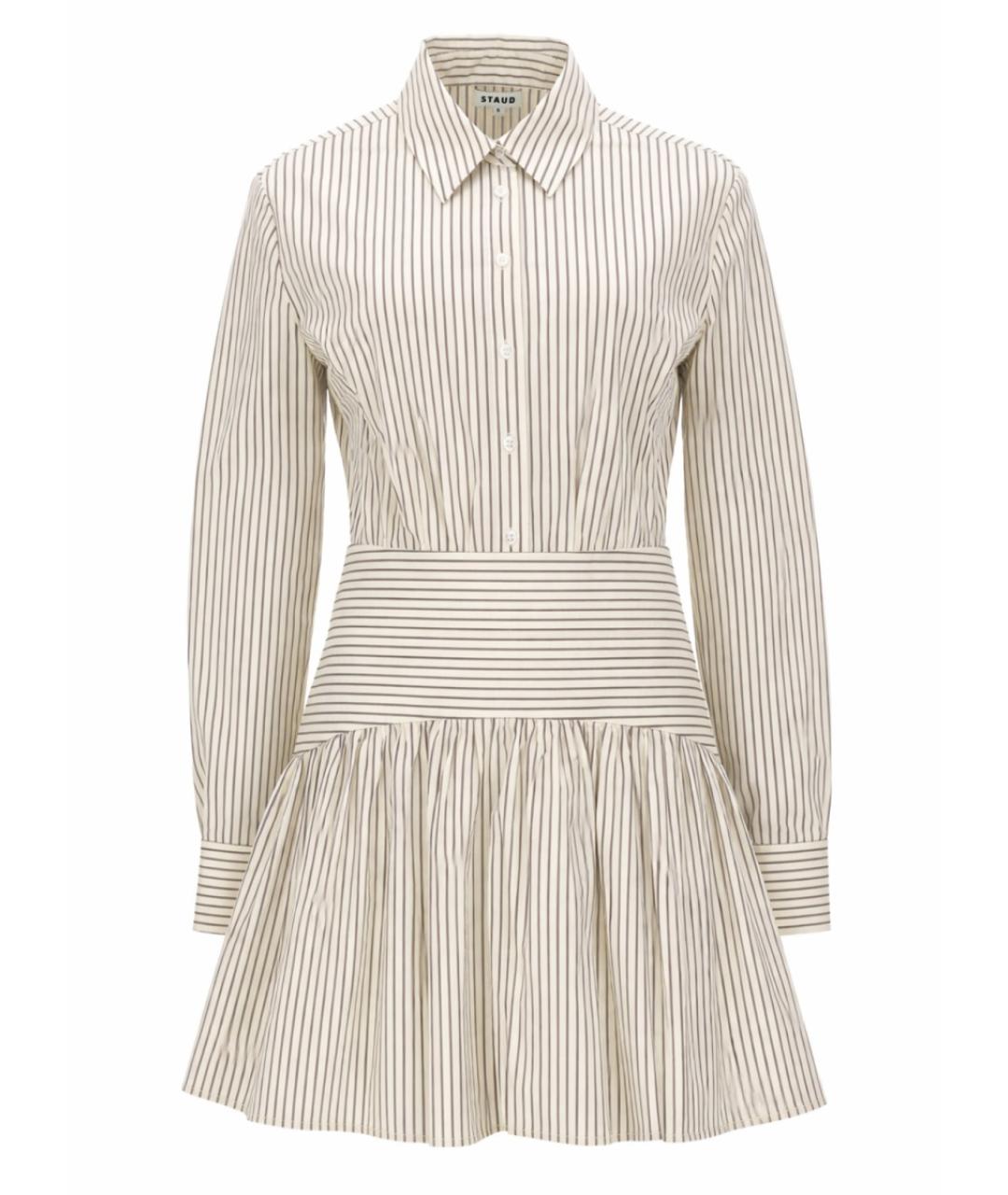 STAUD Белое хлопковое повседневное платье, фото 1