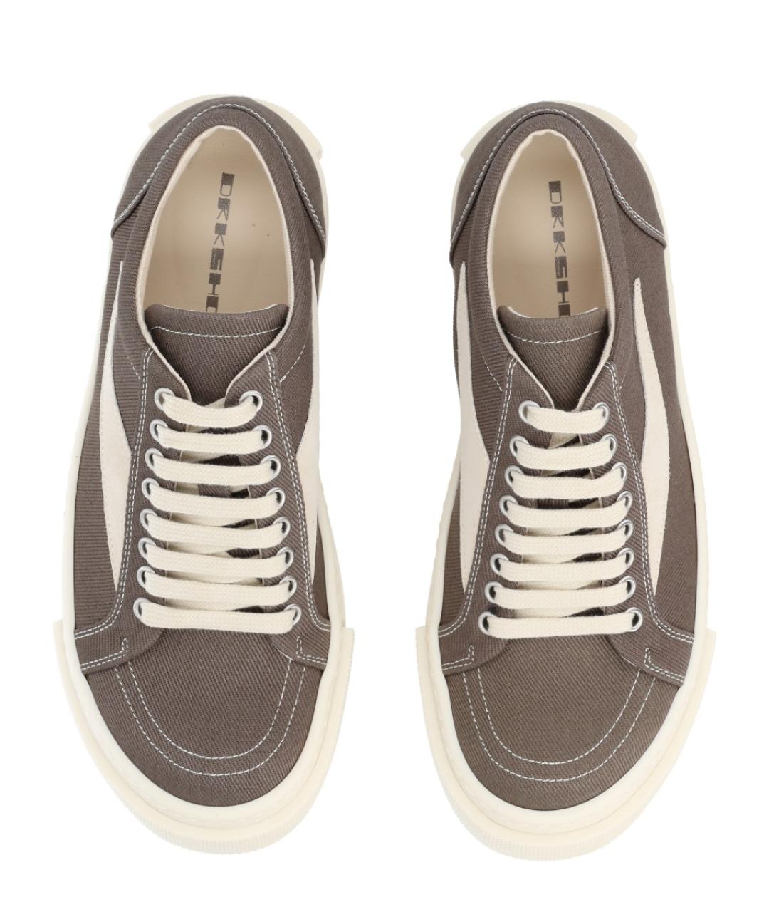 RICK OWENS DRKSHDW Коричневые текстильные кеды, фото 5