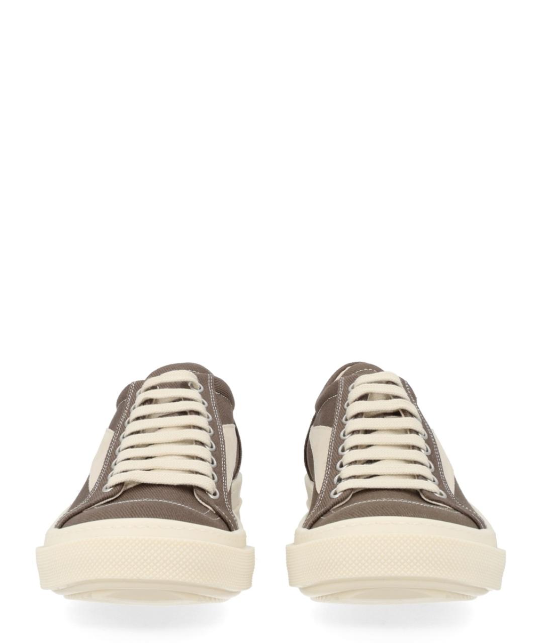 RICK OWENS DRKSHDW Коричневые текстильные кеды, фото 3