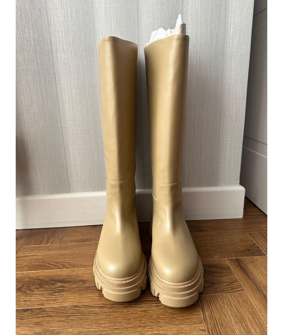 GIA COUTURE Бежевые кожаные сапоги, фото 2