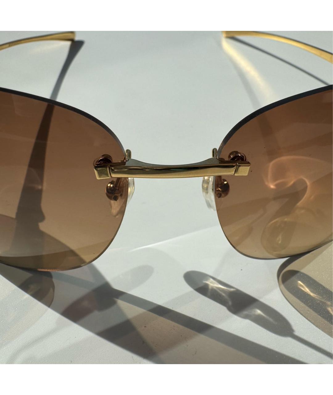 CARTIER Золотые солнцезащитные очки, фото 8
