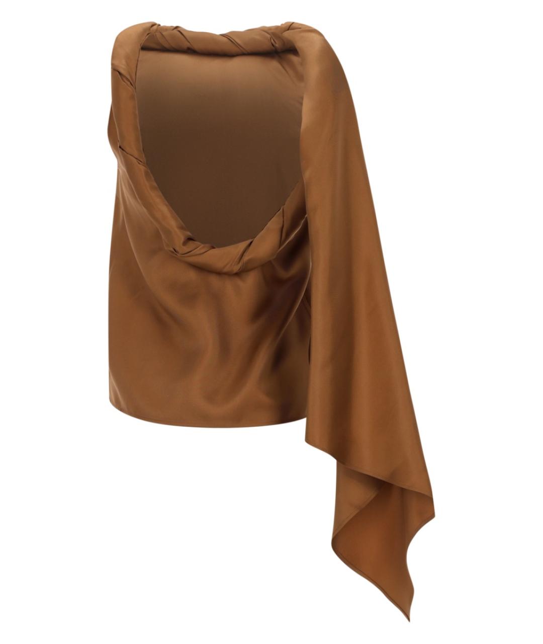 LOULOU STUDIO Коричневая шелковая блузы, фото 2
