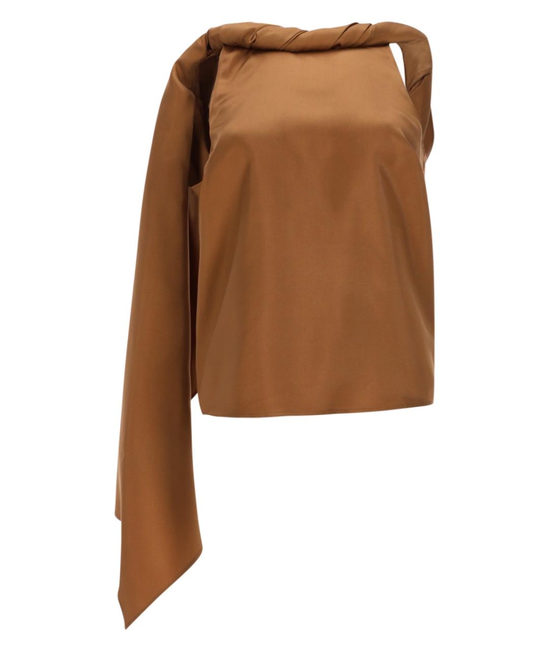 LOULOU STUDIO Коричневая шелковая блузы, фото 1