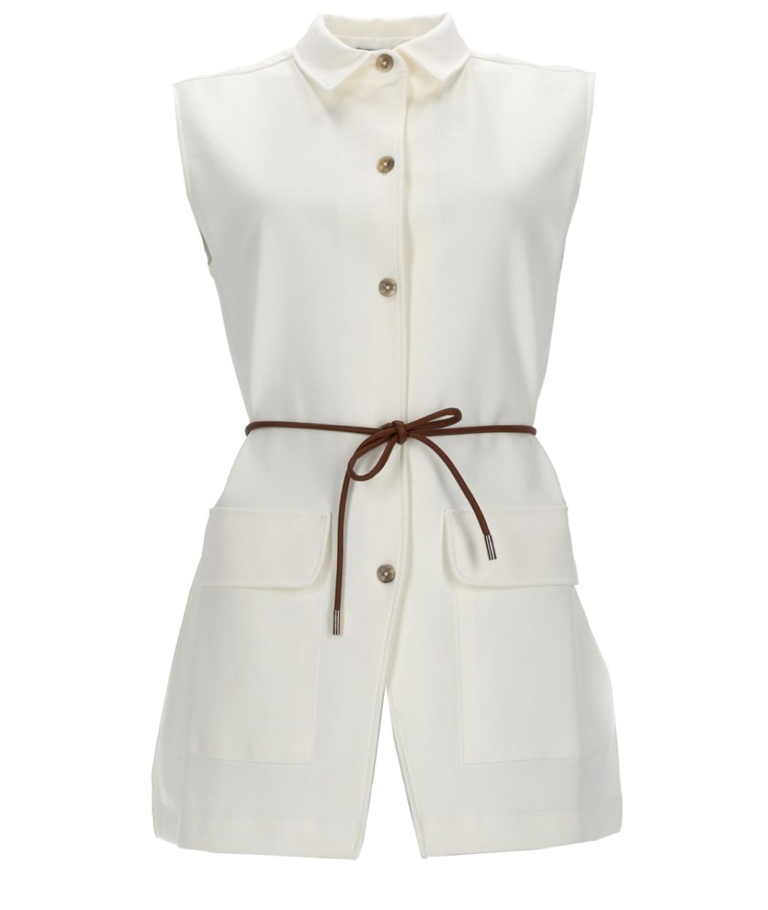 HERNO Белый хлопковый жилет, фото 1