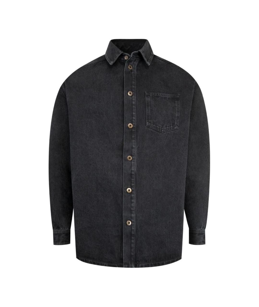 LOEWE Черная хлопко-полиэстеровая кэжуал рубашка, фото 1