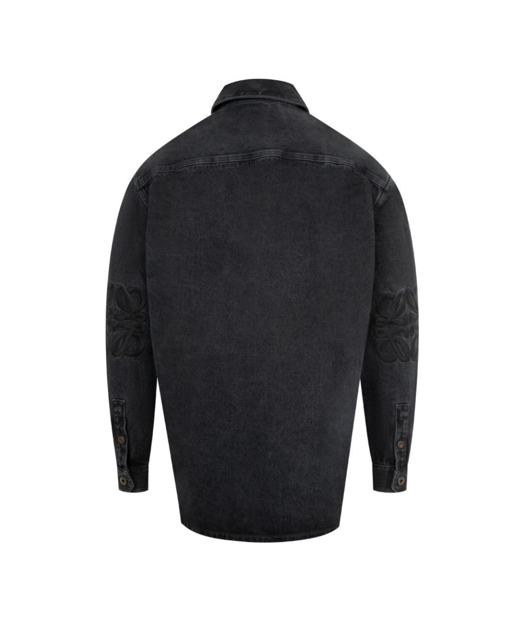 LOEWE Черная хлопко-полиэстеровая кэжуал рубашка, фото 2