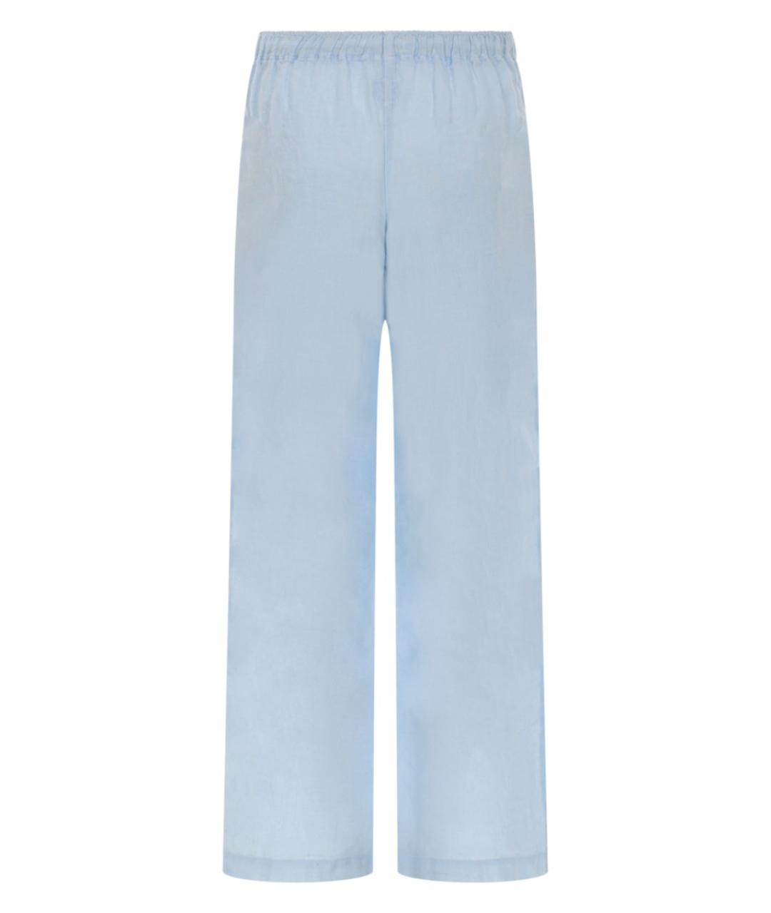 120% LINO Голубые льняные прямые брюки, фото 2