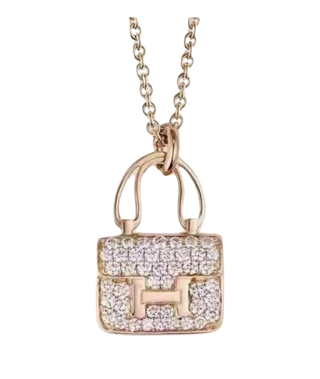 HERMES Розовая подвеска из розового золота, фото 1