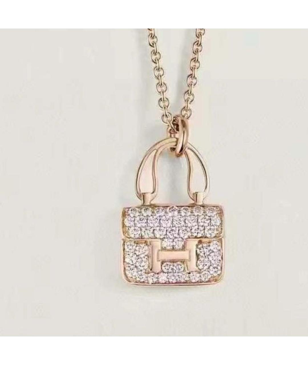 HERMES Розовая подвеска из розового золота, фото 8