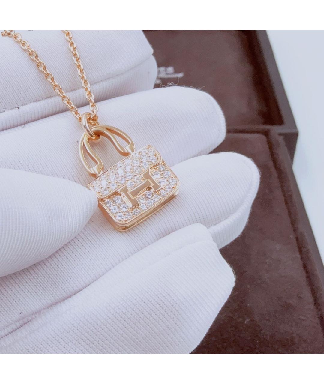 HERMES Розовая подвеска из розового золота, фото 4