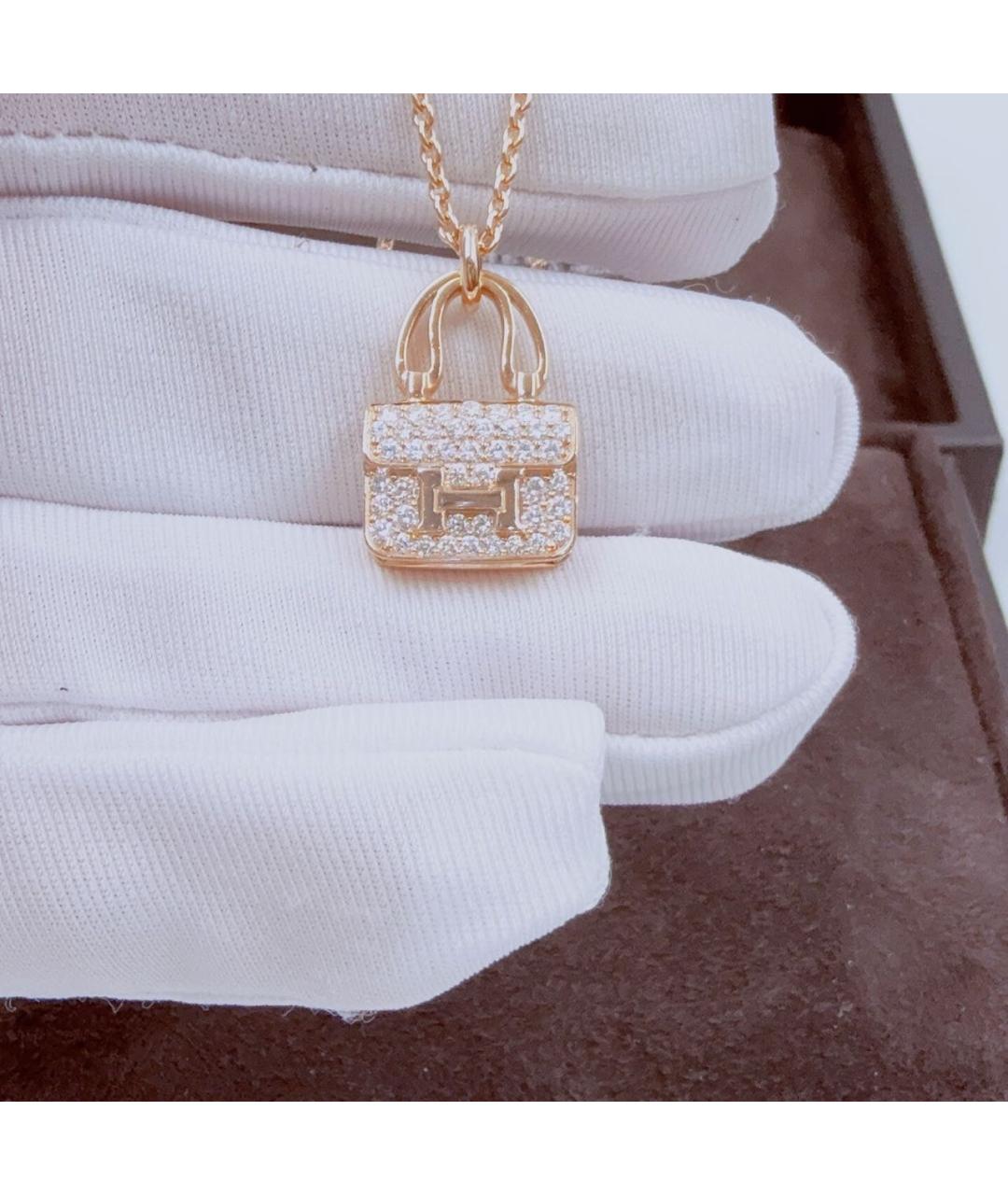 HERMES Розовая подвеска из розового золота, фото 2