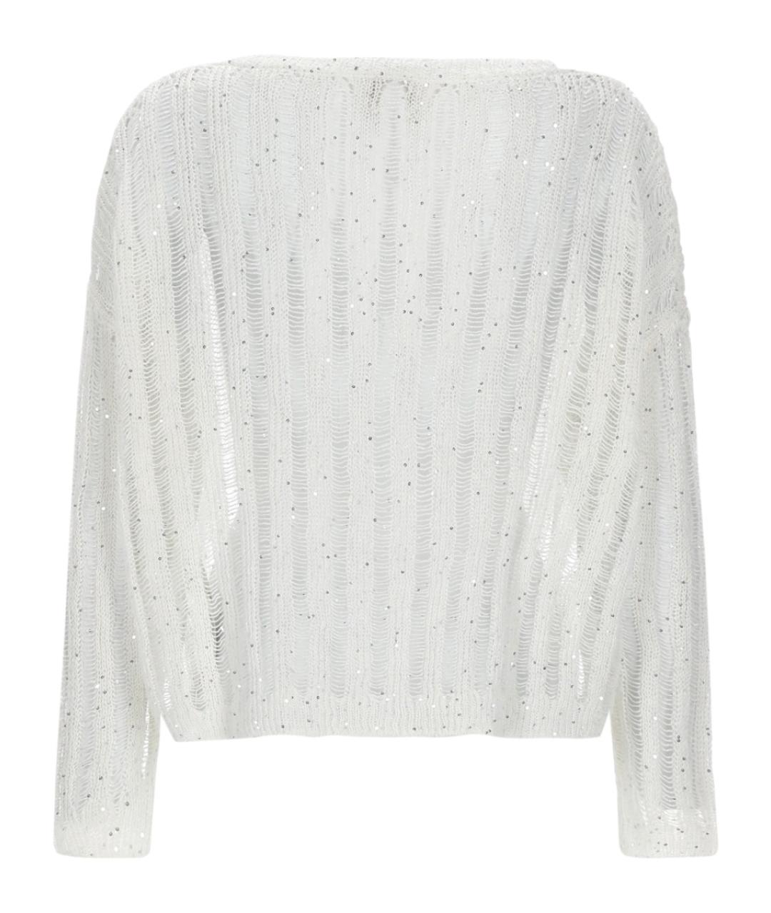 120% LINO Белый льняной джемпер / свитер, фото 2