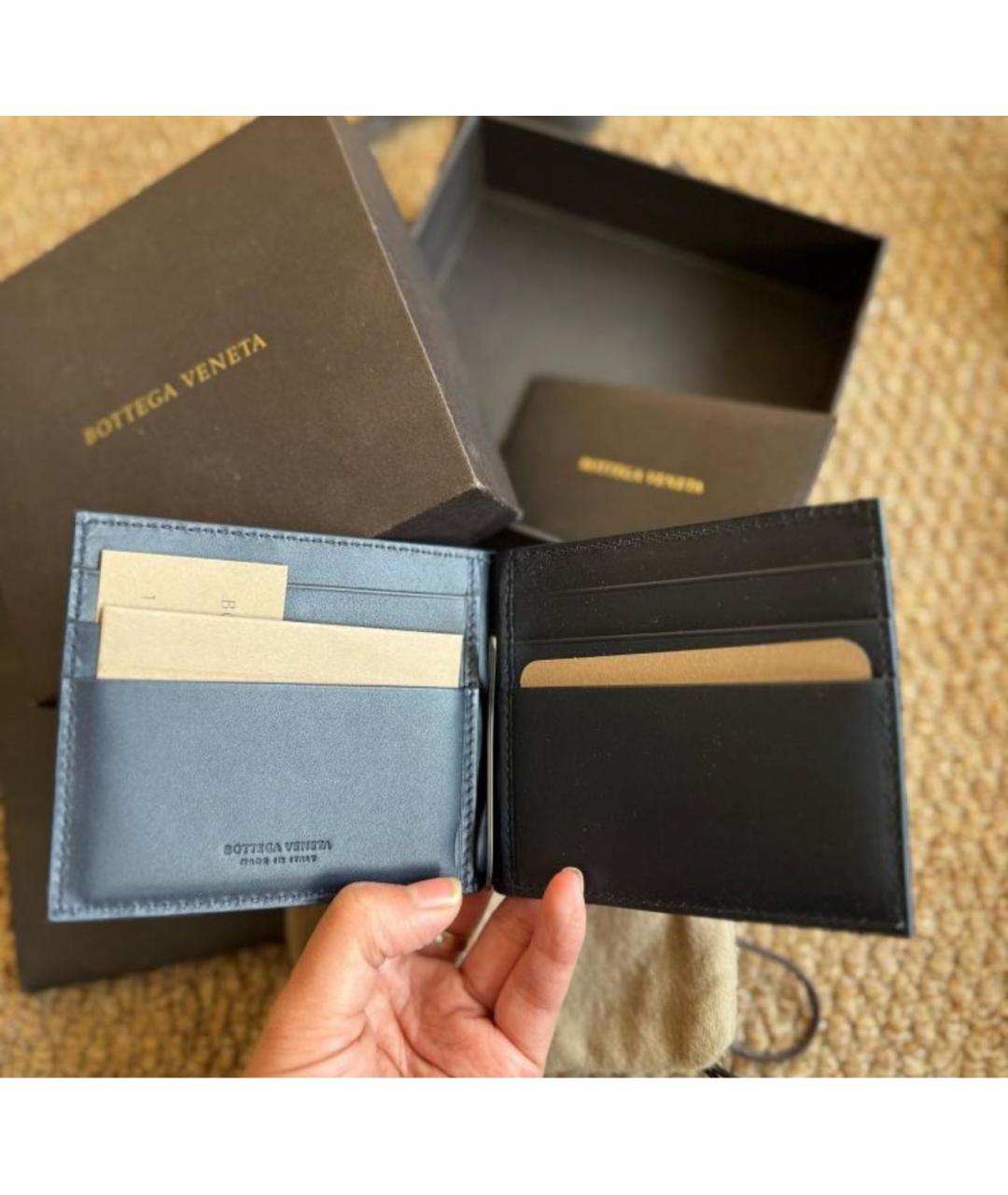 BOTTEGA VENETA Черный кожаный кошелек, фото 3