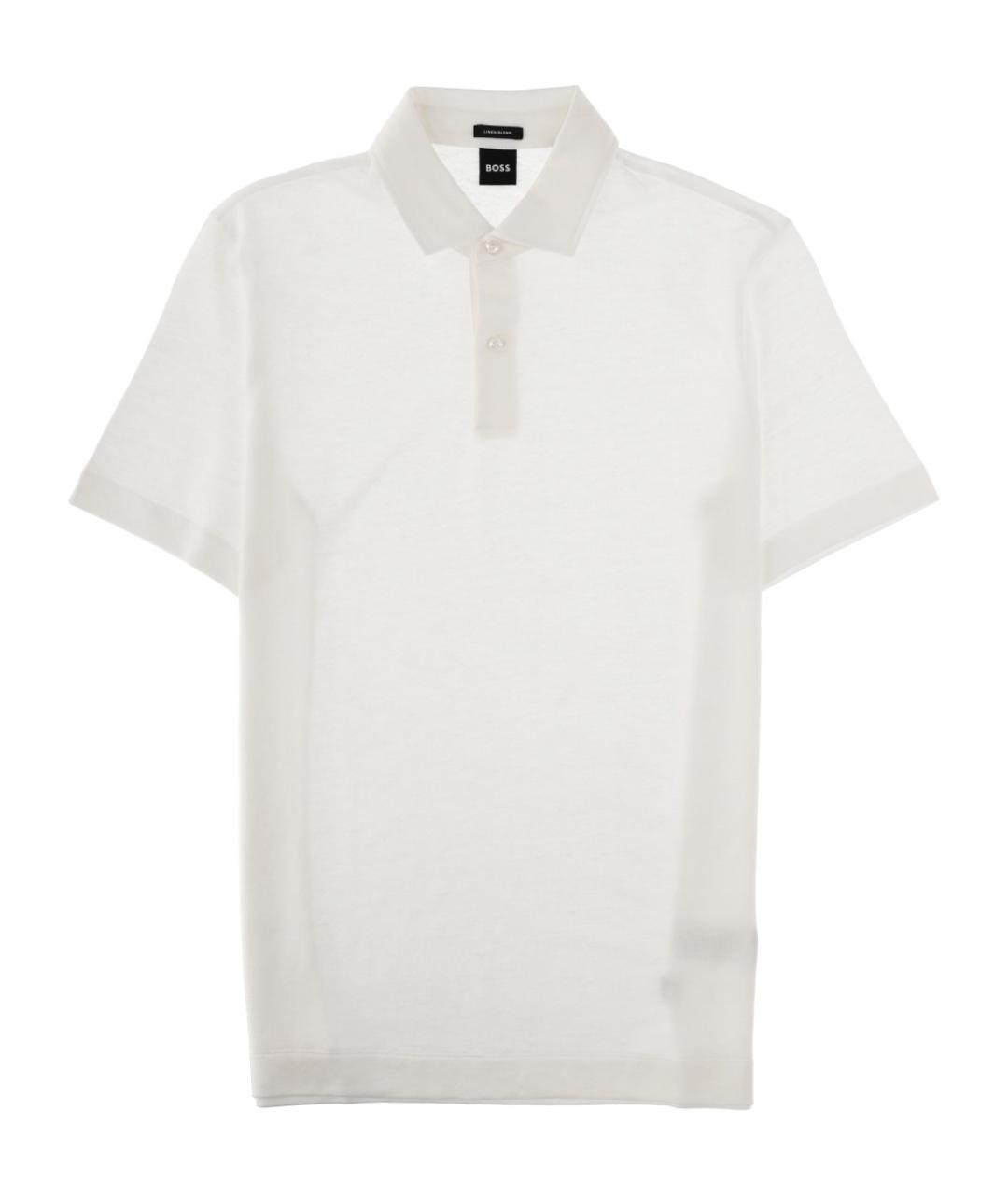 HUGO BOSS Белое хлопковое поло с коротким рукавом, фото 1