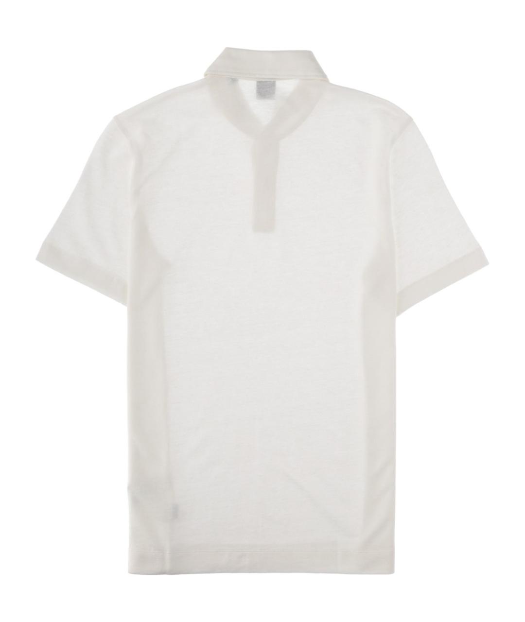 HUGO BOSS Белое хлопковое поло с коротким рукавом, фото 2