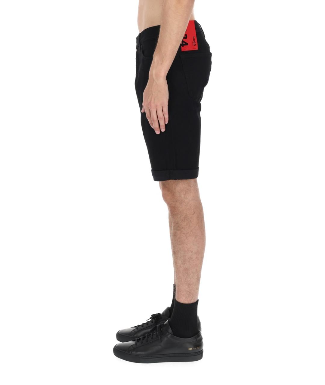 HUGO Черные хлопковые шорты, фото 3