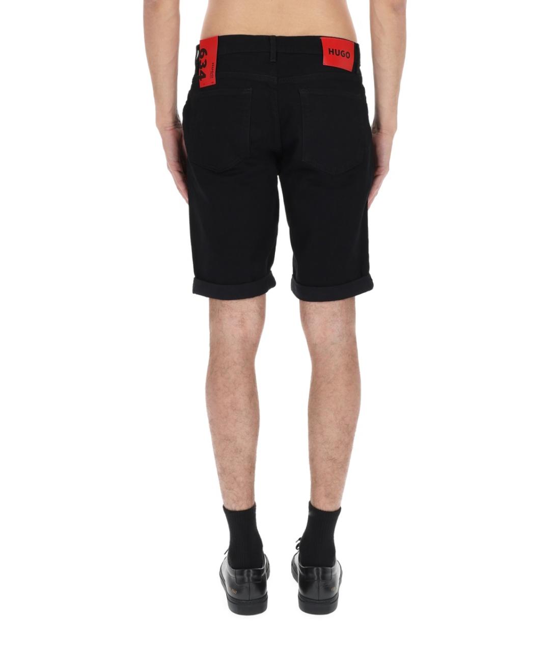 HUGO Черные хлопковые шорты, фото 4