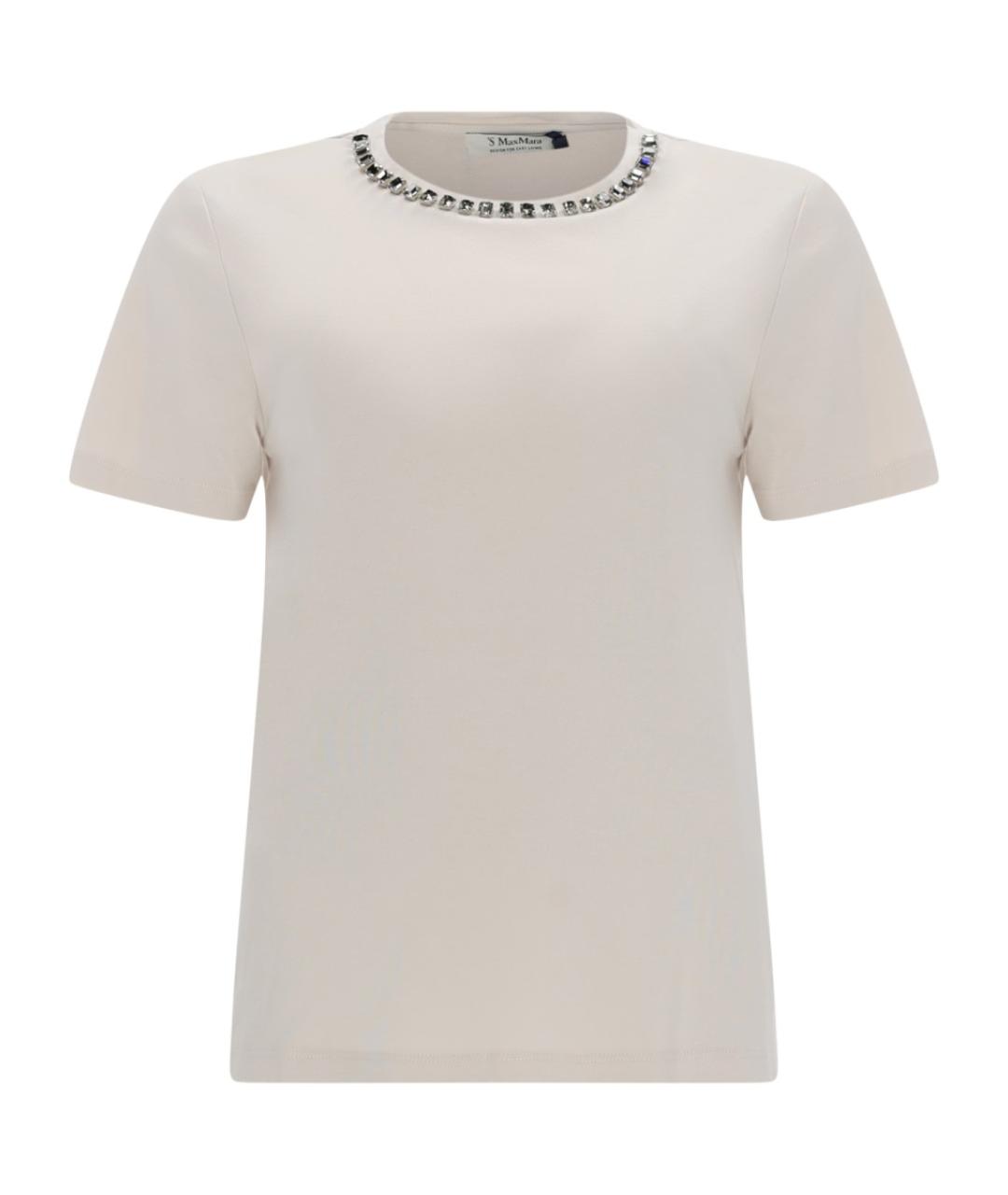 'S MAX MARA Бежевая хлопковая футболка, фото 1