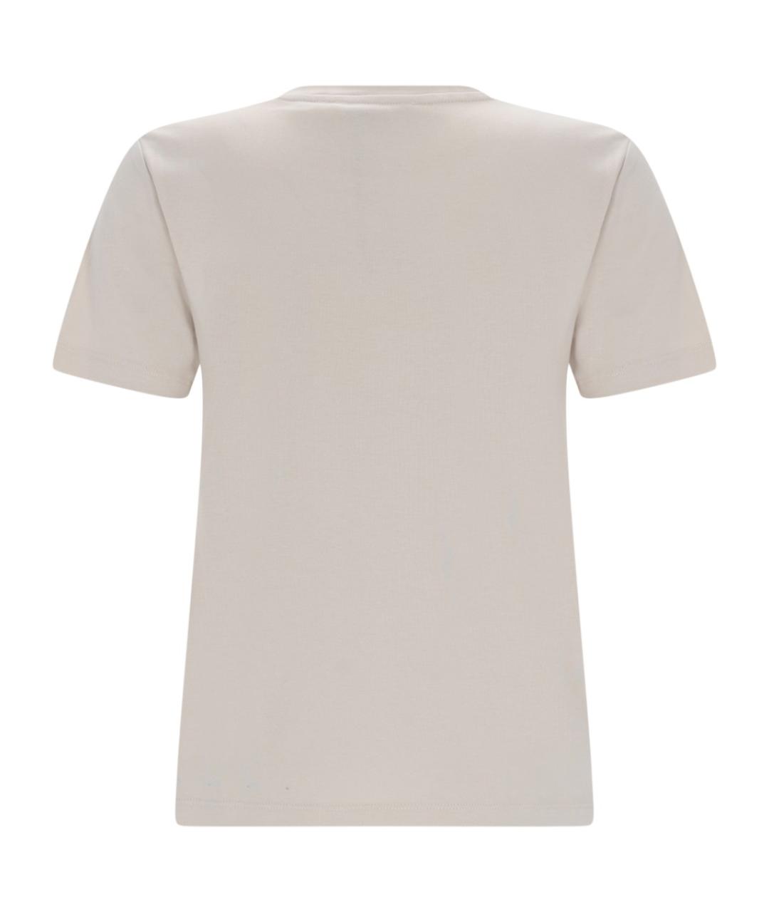 'S MAX MARA Бежевая хлопковая футболка, фото 2