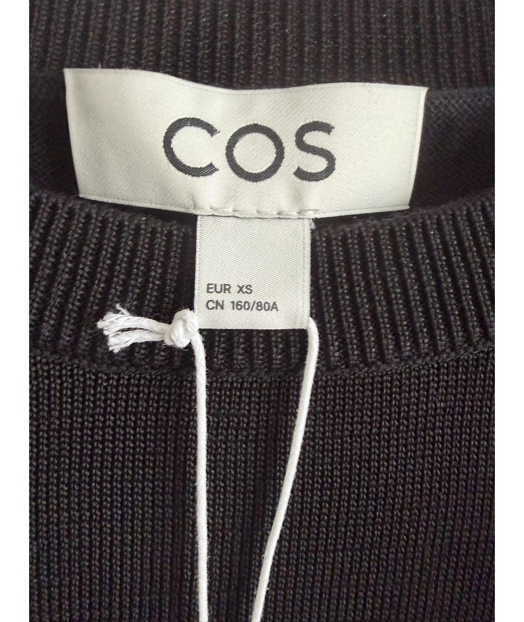 COS Черное вискозное повседневное платье, фото 2