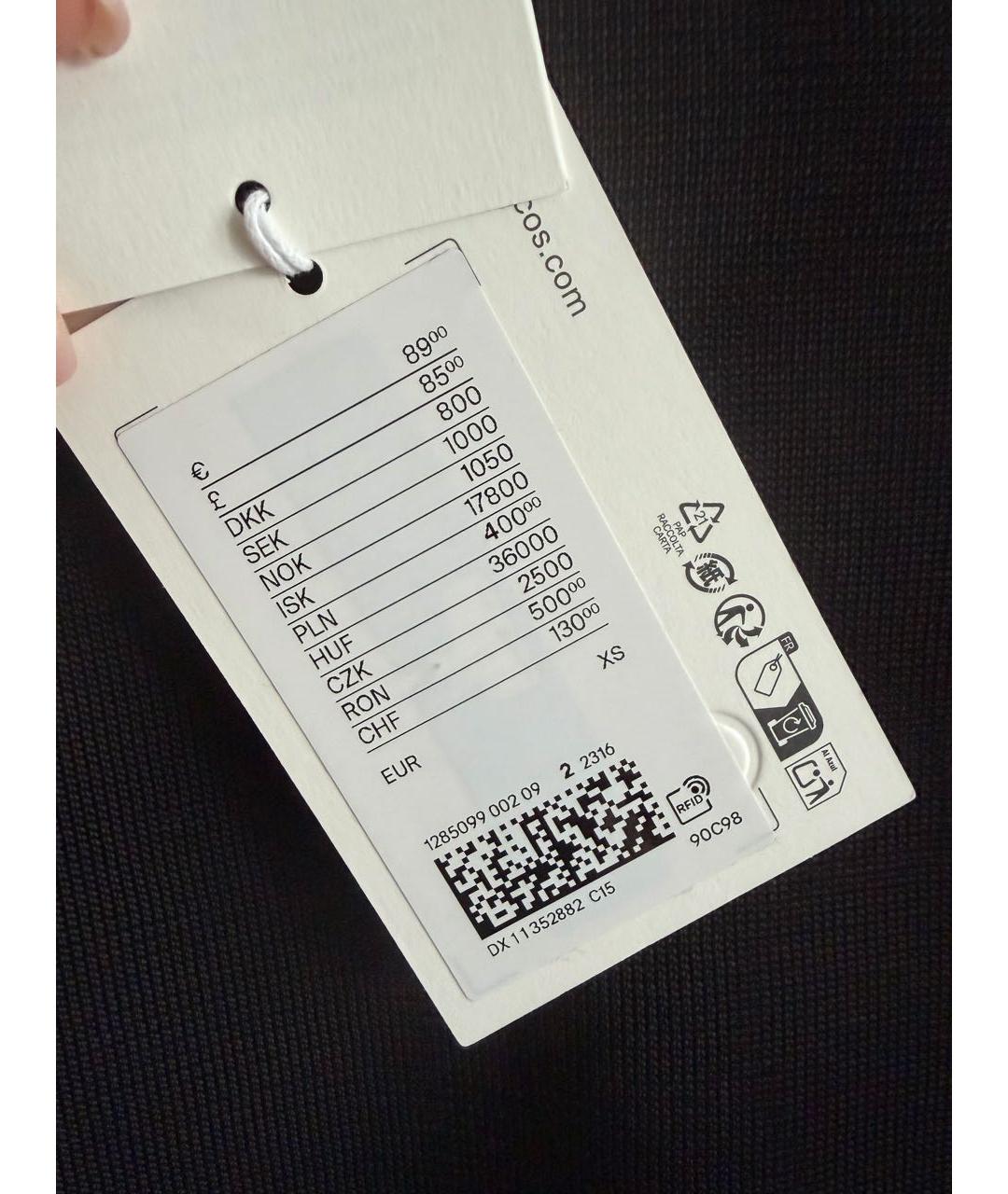 COS Черное вискозное повседневное платье, фото 6