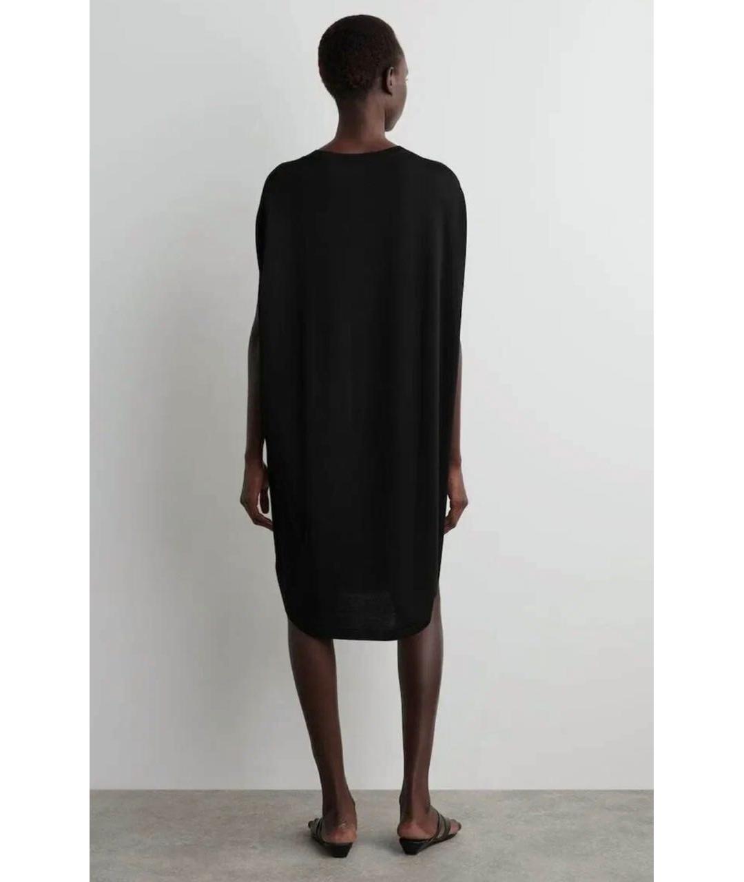 COS Черное вискозное повседневное платье, фото 4