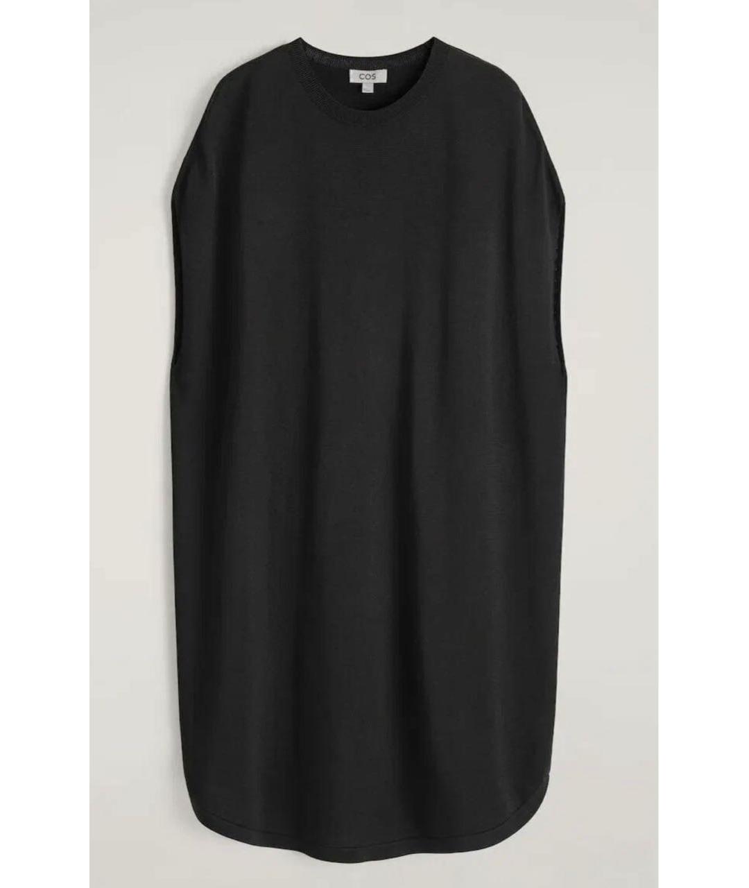 COS Черное вискозное повседневное платье, фото 8