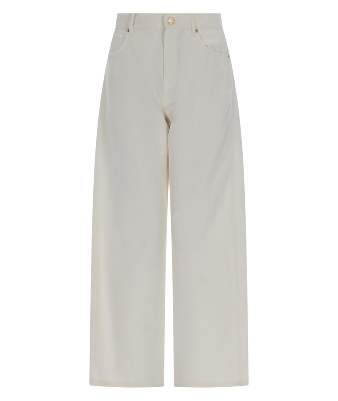 'S MAX MARA Белые хлопковые прямые брюки, фото 1