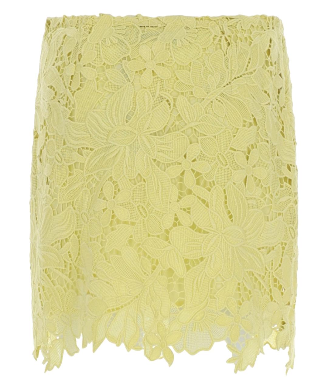 SPORTMAX Желтая хлопковая юбка мини, фото 2