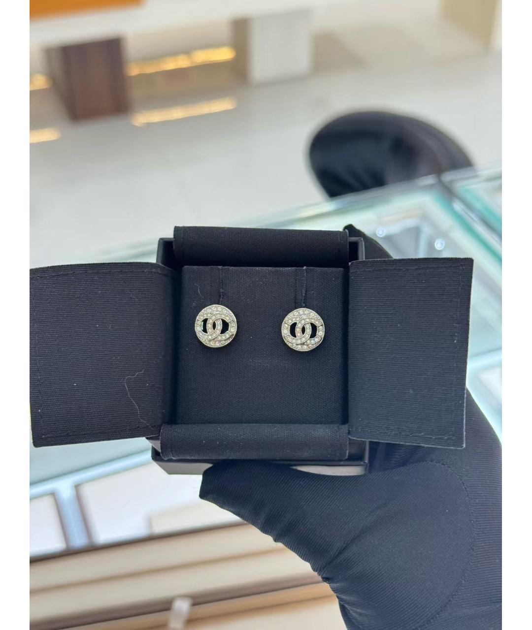 CHANEL Серебряные металлические серьги, фото 2