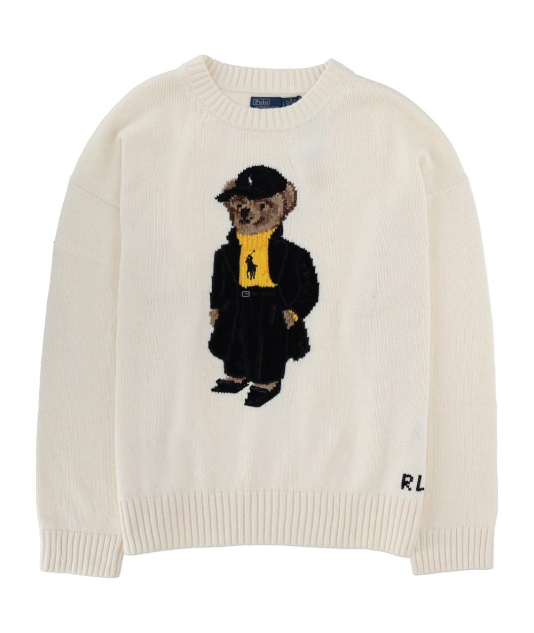 POLO RALPH LAUREN Белый хлопковый джемпер / свитер, фото 1