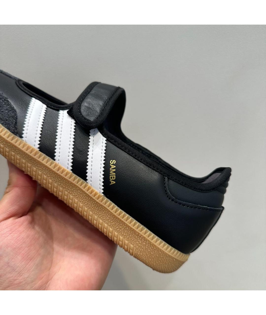 ADIDAS Черные кожаные кроссовки, фото 6