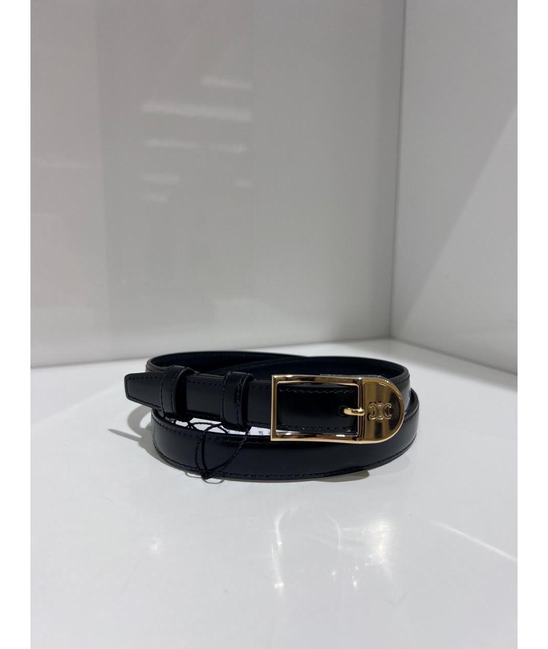 CELINE Черный кожаный ремень, фото 3