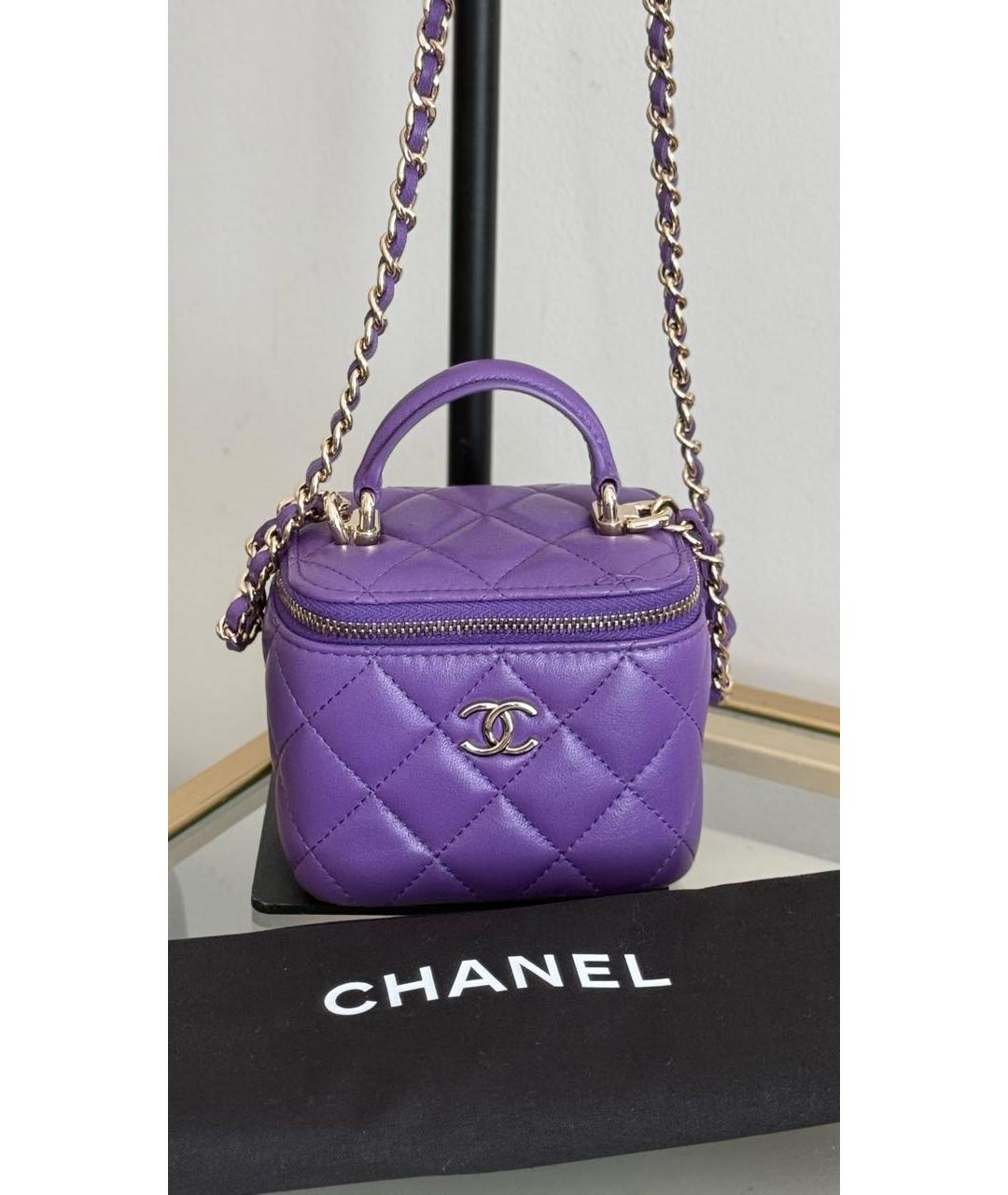 CHANEL Фиолетовая кожаная сумка через плечо, фото 2