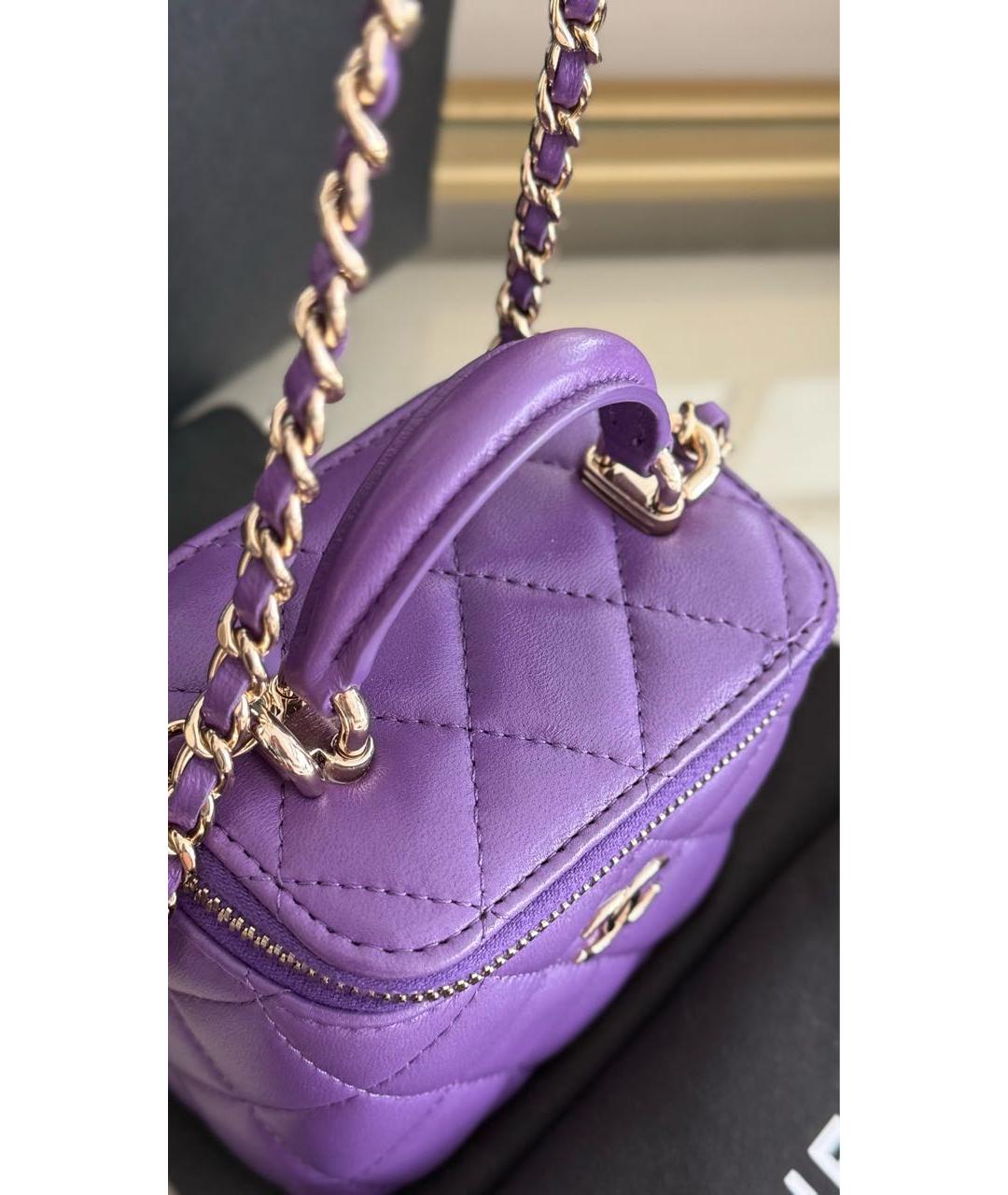 CHANEL Фиолетовая кожаная сумка через плечо, фото 3