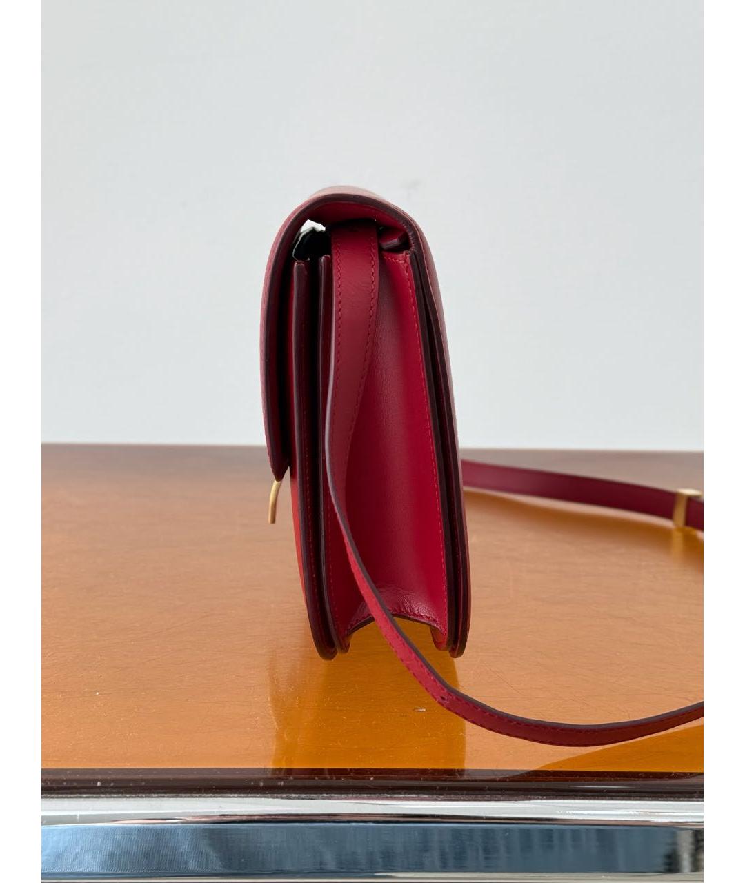 CELINE Красная кожаная сумка через плечо, фото 2