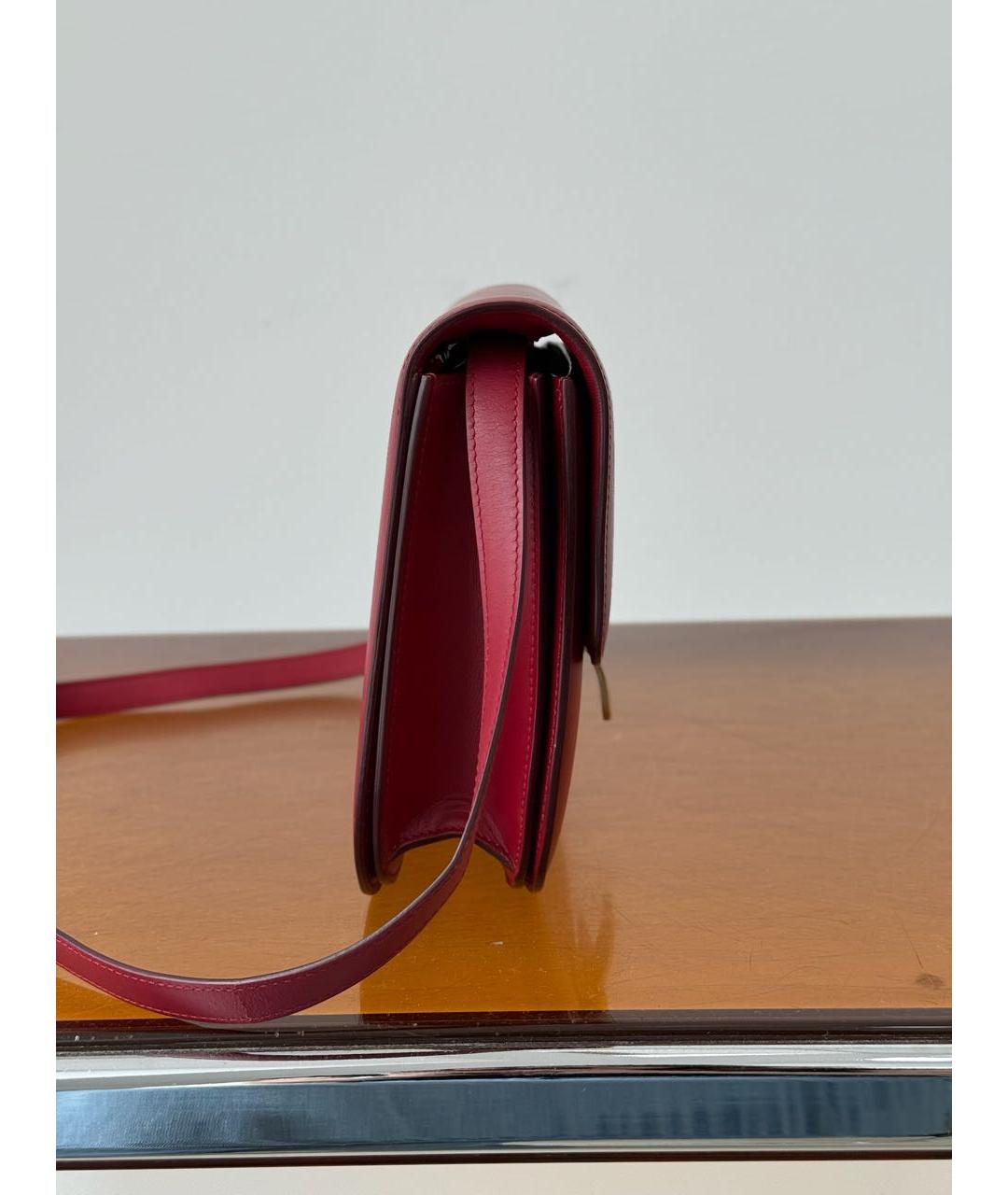 CELINE Красная кожаная сумка через плечо, фото 4