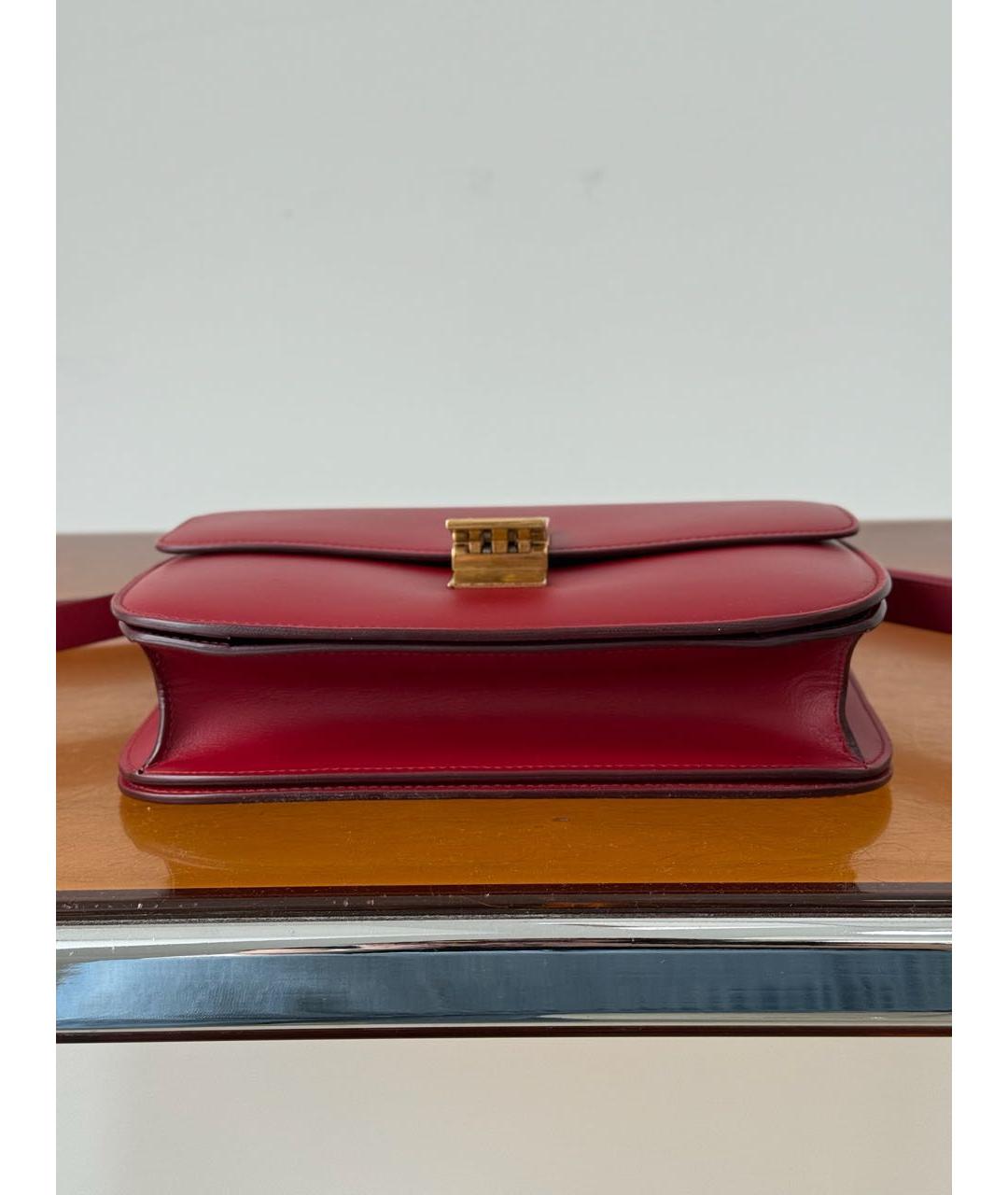 CELINE Красная кожаная сумка через плечо, фото 5